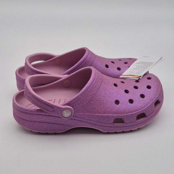 Crocs Classic Clogs Iridescent Glitter Hydrangea Women's Size 10 Shoes Purple - Picture 9 of 12